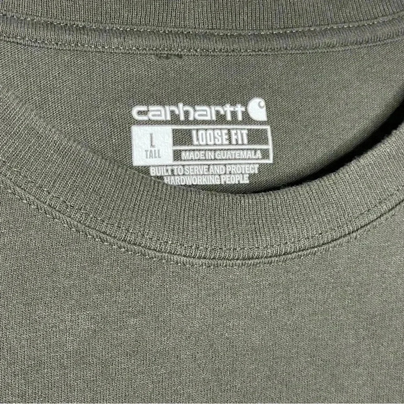 Carhartt Men's T shirt Large Tall Dark Gray Loose Fit Short Sleeve - Picture 4 of 5